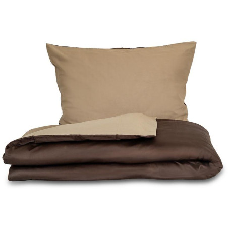 Saténové povlečení LUXURY COLLECTION tmavě hnědé/béžové