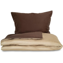 Saténové povlečení LUXURY COLLECTION tmavě hnědé/béžové