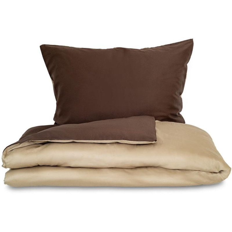 Saténové povlečení LUXURY COLLECTION tmavě hnědé/béžové