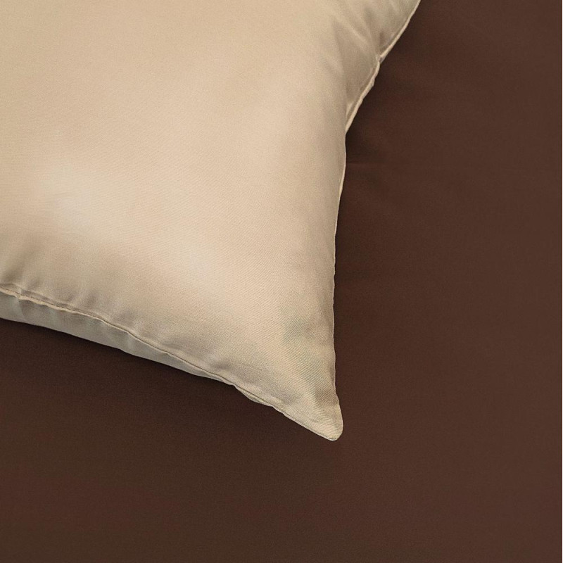 Saténové povlečení LUXURY COLLECTION tmavě hnědé/béžové