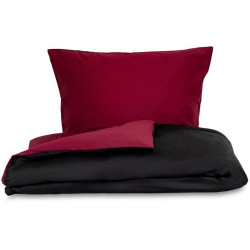 Saténové povlečení LUXURY COLLECTION vínové/černé
