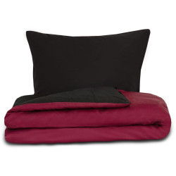 Saténové povlečení LUXURY COLLECTION vínové/černé