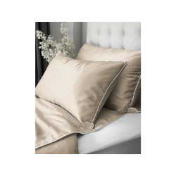 Povlečení jednobarevní  Pure Collection 100% mako satén Piskové 140x200, 70x80 cm