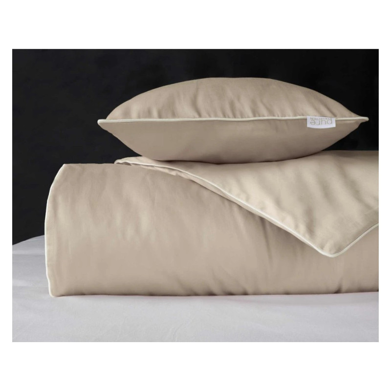 Povlečení jednobarevní  Pure Collection 100% mako satén Piskové 140x200, 70x80 cm