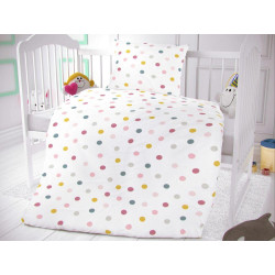 Bavlněné povlečení do dětské postýlky Kuličky na bílém