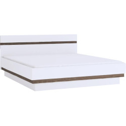 Postel 180, bílá extra vysoký lesk HG/dub sonoma tmavý truflový, LYNA