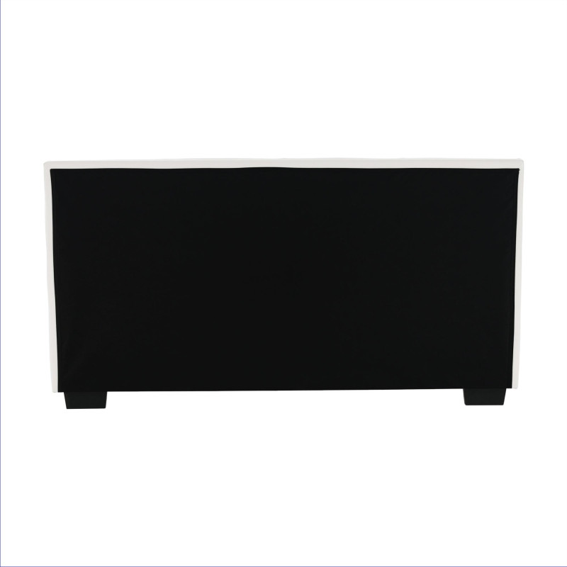 Manželská postel s roštem, 160x200, bílá ekokůže, MIKEL