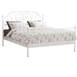 Kovová postel BEHEMOTH 160x200 bílá s roštem