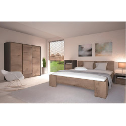 Postel, dub lefkas tmavý, 180x200, MONTANA L2