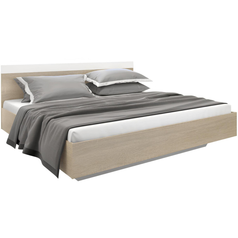 Manželská postel GABRIELA 180x200 cm dub sonoma / bílá