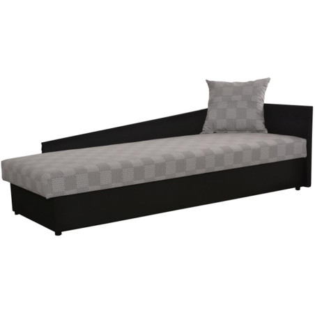 Válenda JUDIT 80x200 s úložným prostorem, pravé provedení, látka Mura černá/vzor M 35