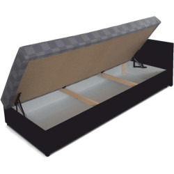 Válenda JUDIT 80x200 s úložným prostorem, pravé provedení, látka Mura černá/vzor M 35