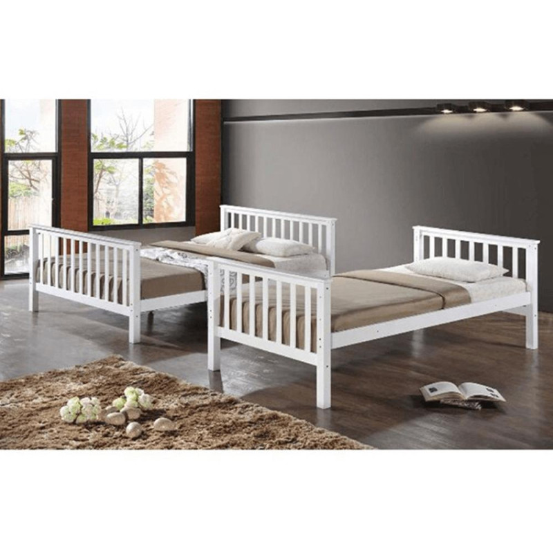 Patrová postel BAGIRA 90/140x200 bílá pro 3 osoby