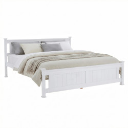 Manželská postel LUCAS NEW 180x200 bílá masiv