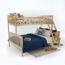 Patrová postel LUINI 90/140x200 přírodní pro 3 osoby