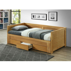 Rozkládací postel 90/180x200, dub, GORETA