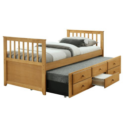 Postel s přistýlkou AUSTIN NEW 90x200 dub masiv