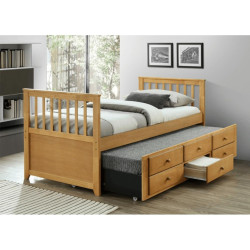 Postel s přistýlkou, 90x200, dub, AUSTIN NEW