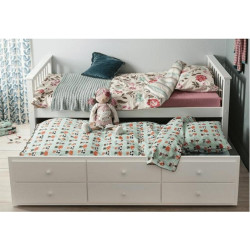 Postel s přistýlkou, 90x200, bílá, AUSTIN NEW