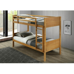 Patrová postel 90x200, masivní dřevo, dub, MAKIRA