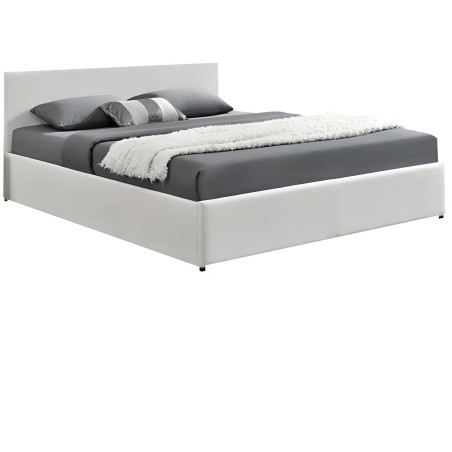 Manželská postel 160x200 s RGB LED osvětlením, bílá, JADA NEW