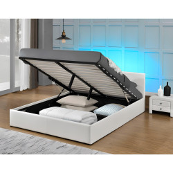 Postel JADA NEW 163x200 bílá RGB LED úložný prostor