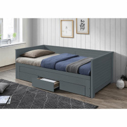 Rozkládací postel 90/180x200, šedá, GORETA