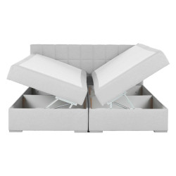 Boxspringová postel 180x200, světle šedá, FERATA KOMFORT