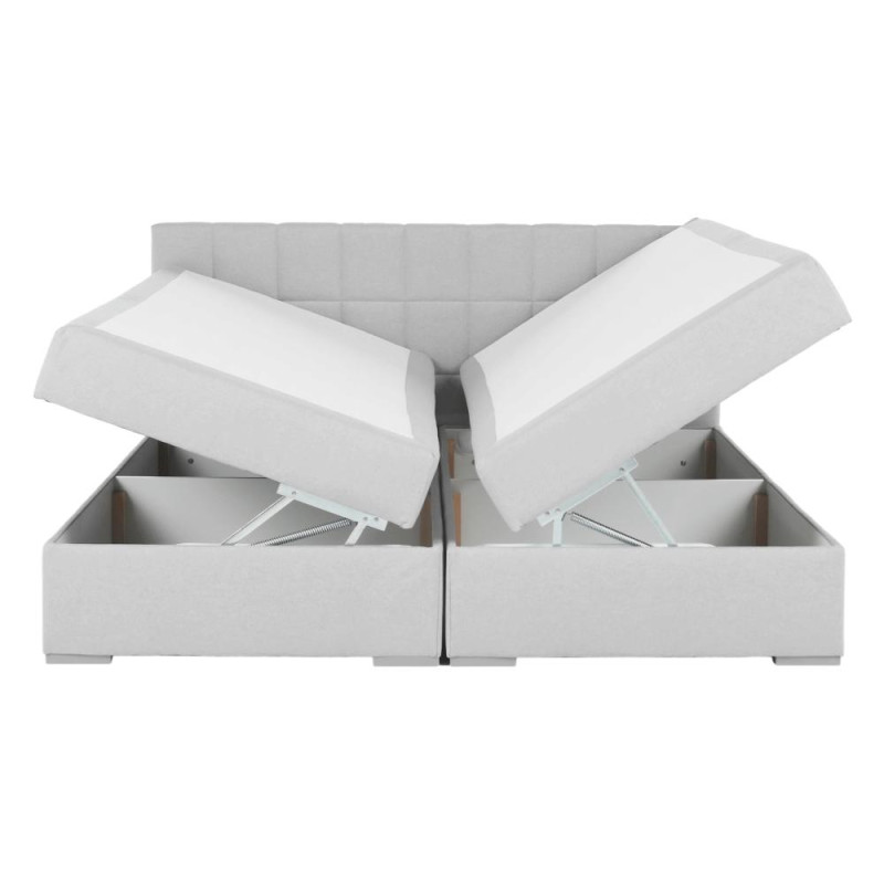 Boxspringová postel 180x200, světle šedá, FERATA KOMFORT