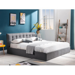 Postel 180x200, šedá,  ELSIE