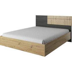 Postel, dub artisan/černá borovice norská, BAFRA