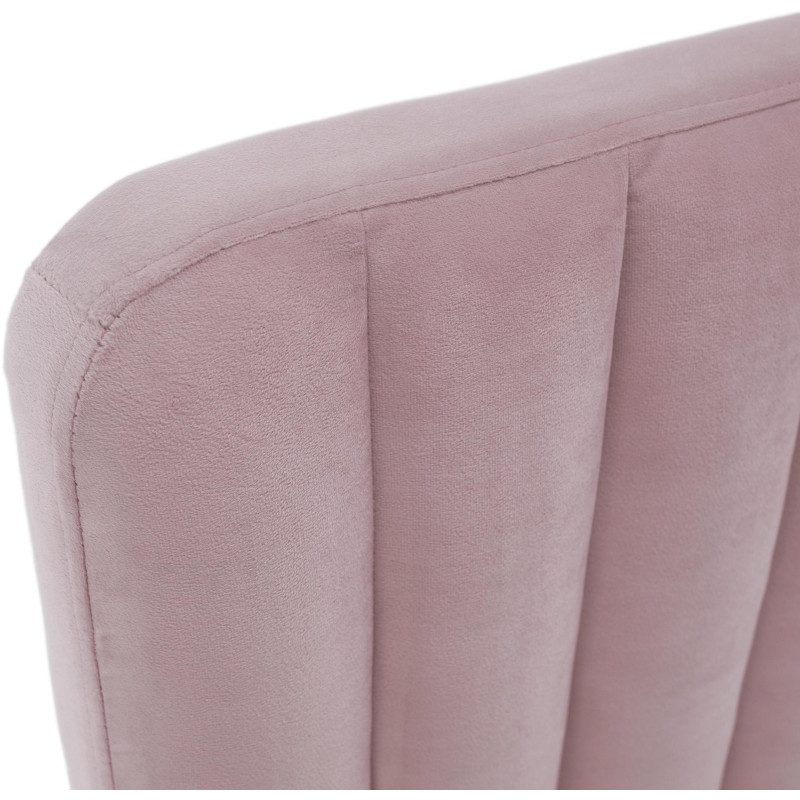 Čalouněná postel 140x200 KAISA růžová Velvet se zlatými nohami