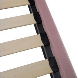 Čalouněná postel 140x200 KAISA růžová Velvet se zlatými nohami