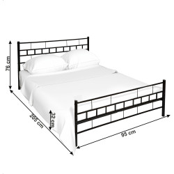 Postel, černá, 90x200, TAJGI