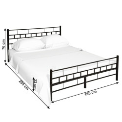 Postel, černá, 160x200, TAJGI