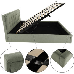 Postel ELSIE 160x200, čalouněná, mentolová látka