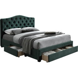 Postel, smaragdová Velvet látka, 180x200, KESADA