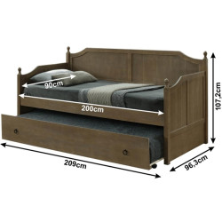 Postel s přistýlkou, 90x200, dub antický, BAROBA