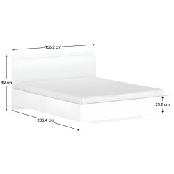 Manželská postel, 160x200, bílá, LINDY
