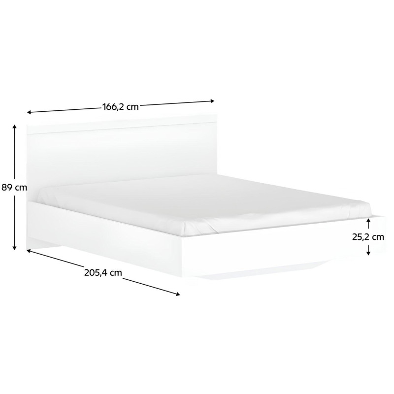 Manželská postel, 160x200, bílá, LINDY
