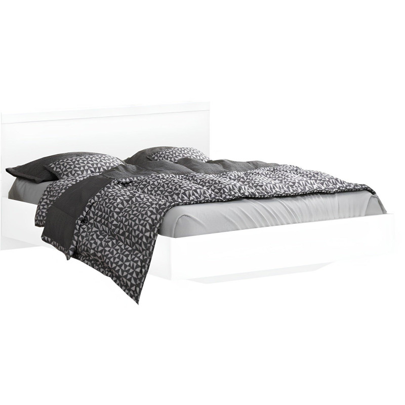 Manželská postel, 160x200, bílá, LINDY