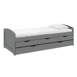 Postel s přistýlkou MARINELLA NEW 90x200 šedá se šuplíky