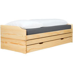 Dřevěná postel 90x200 FLOPY s přistýlkami z masivu