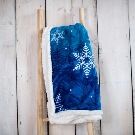 Vánoční deka beránek Modrá vločka 150x200 cm
