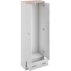 Skříň se zrcadlem 2D1S/60, bíla/dub sonoma, TOPTY TYP 37