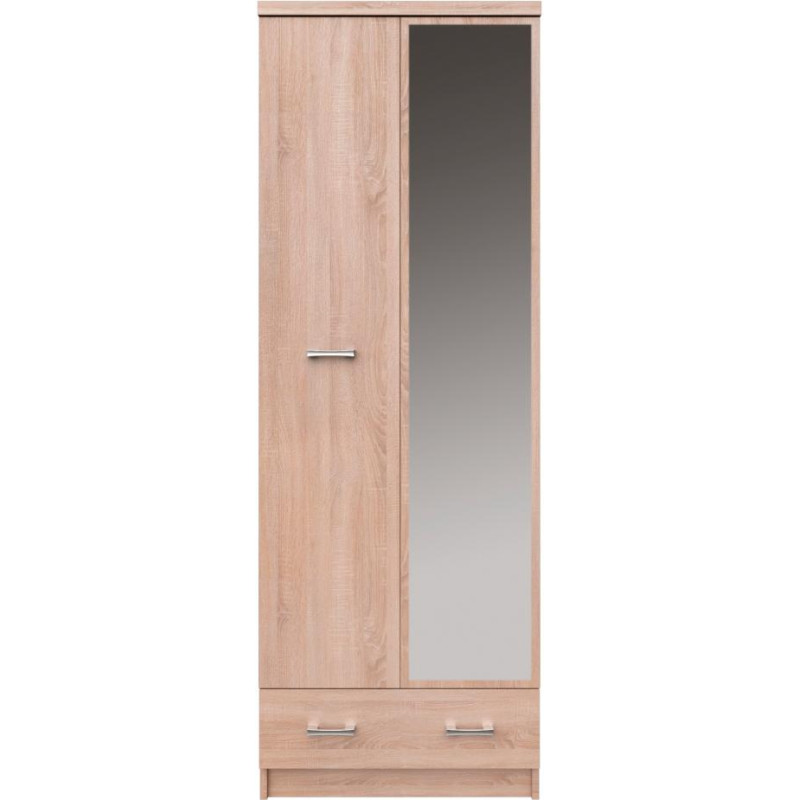 Skříň se zrcadlem 2D1S/60, dub sonoma, TOPTY TYP 38
