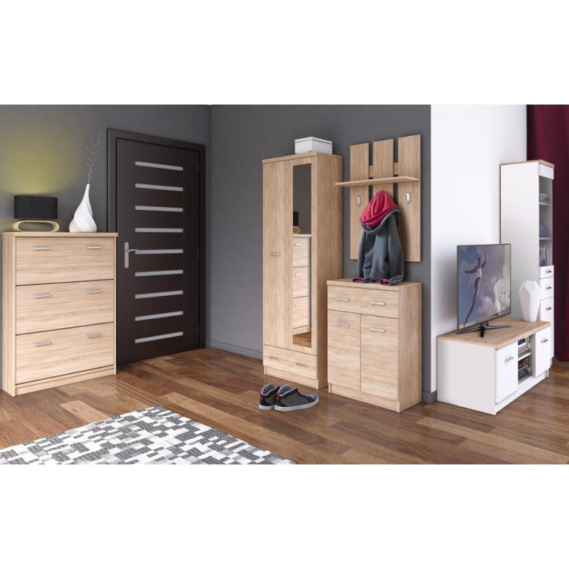 Skříň se zrcadlem 2D1S/60, dub sonoma, TOPTY TYP 38