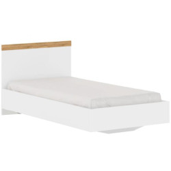 Postel, 90x200, bílá/dub wotan, VILGO