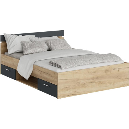 Postel MICHIGAN NEW 140x200, dub artisan/grafit