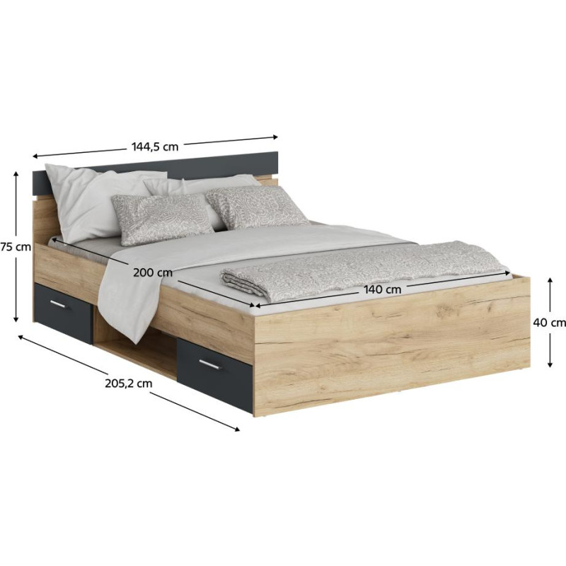 Postel MICHIGAN NEW 140x200 s úložným prostorem